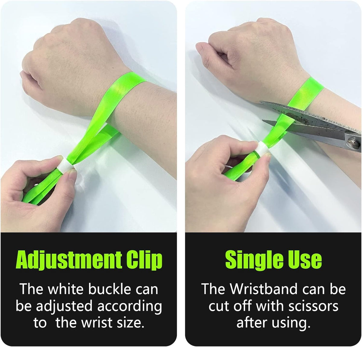 100 Pcs Cloth Event Wristbands, Event Wristbands, Colored Wrist Bands for Events, for Lightweight