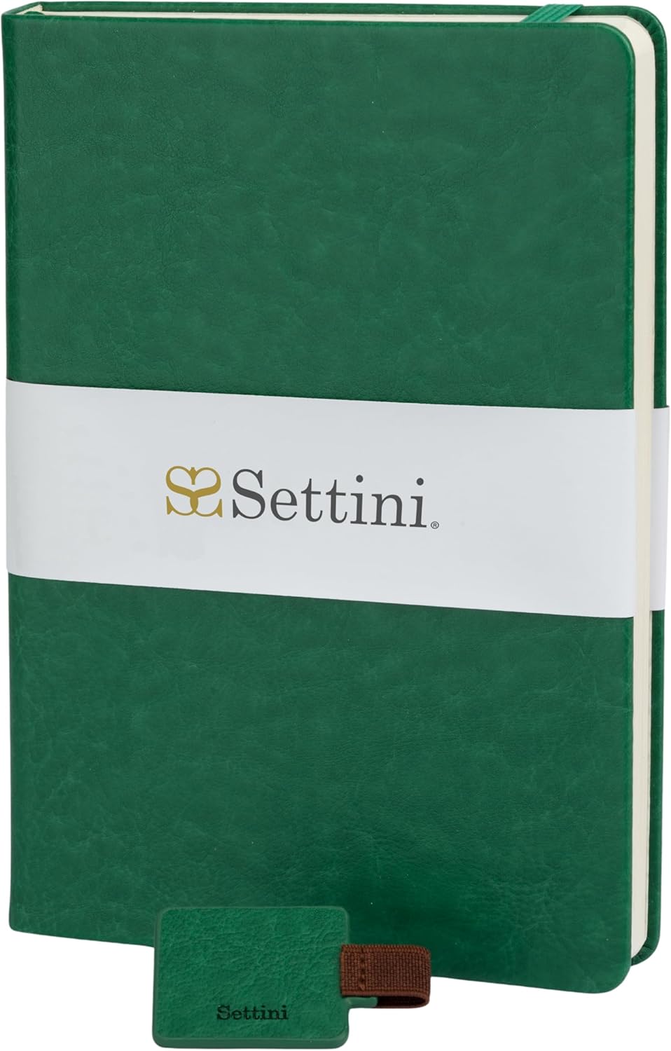 SETTINI Journal Notebook for Writing, Vegan Leather Hardcover Notebook - Pen loop, Back Pockets &