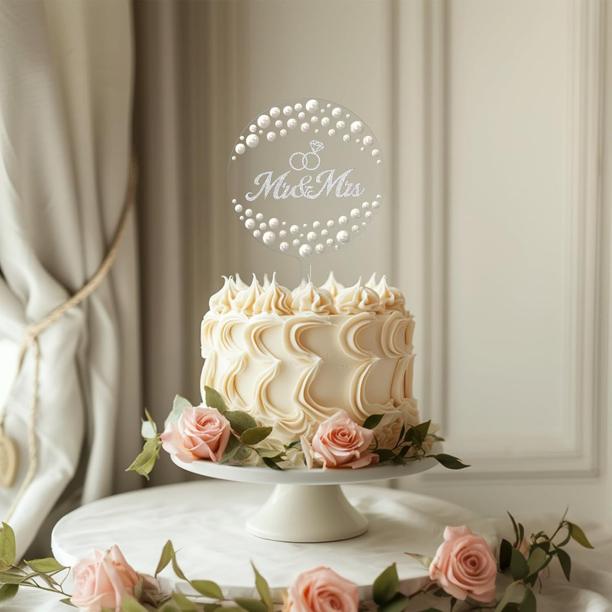 Mr & Mrs Wedding Cake Topper, Contemporary Bride and Groom Sign Rustic Resin Décor for Engagement &