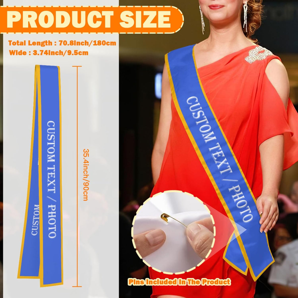Custom Sash,Personalized Birthday Sash with Text Photo,Customized Bachelorette Sash Quote Sash