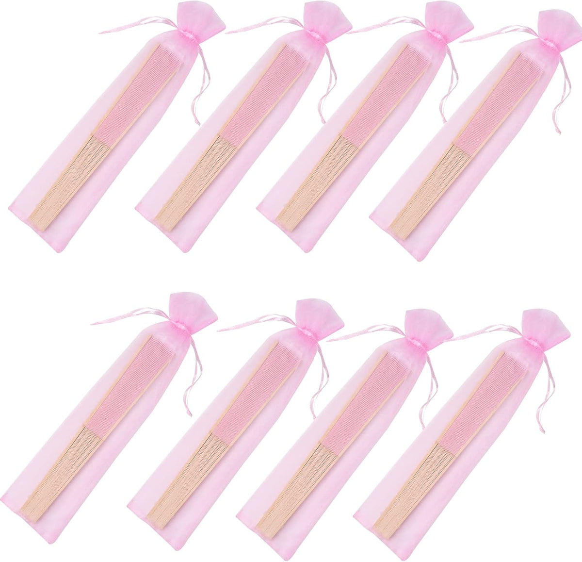 24pcs Imitated Silk Hand Fan Imitated Silk Fabric Bamboo Handheld Folded Fan Bridal Dancing Props