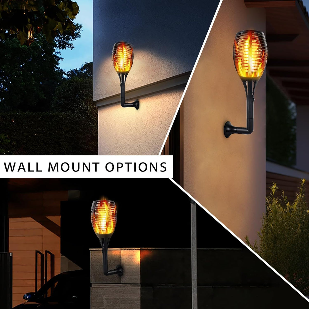 I-SHUNFA 96 LED Outdoor Waterproof Solar Torch Lights with 3 Modes—Flickering Flame, Fade Effect