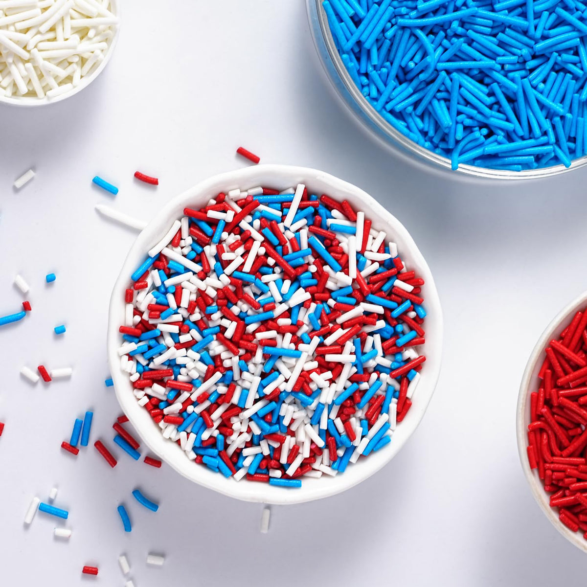 Edible White Sprinkles, White Jimmies Sprinkles, Jimmies for Cake Decorating, Cupcakes, Cake
