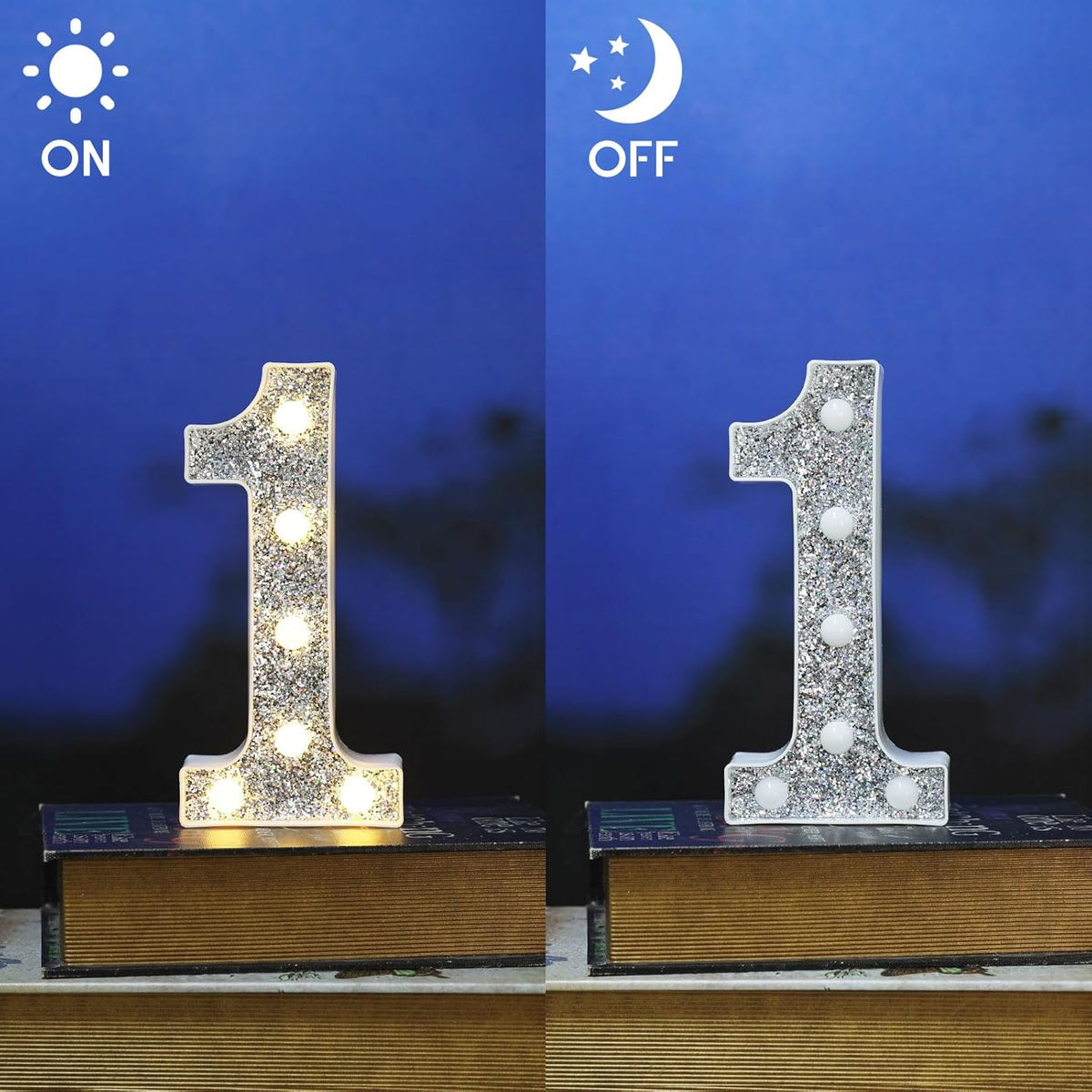 Light Up Letters, Marquee Light Letters for Table Decorations, Glitter Light Up Signs for Prom