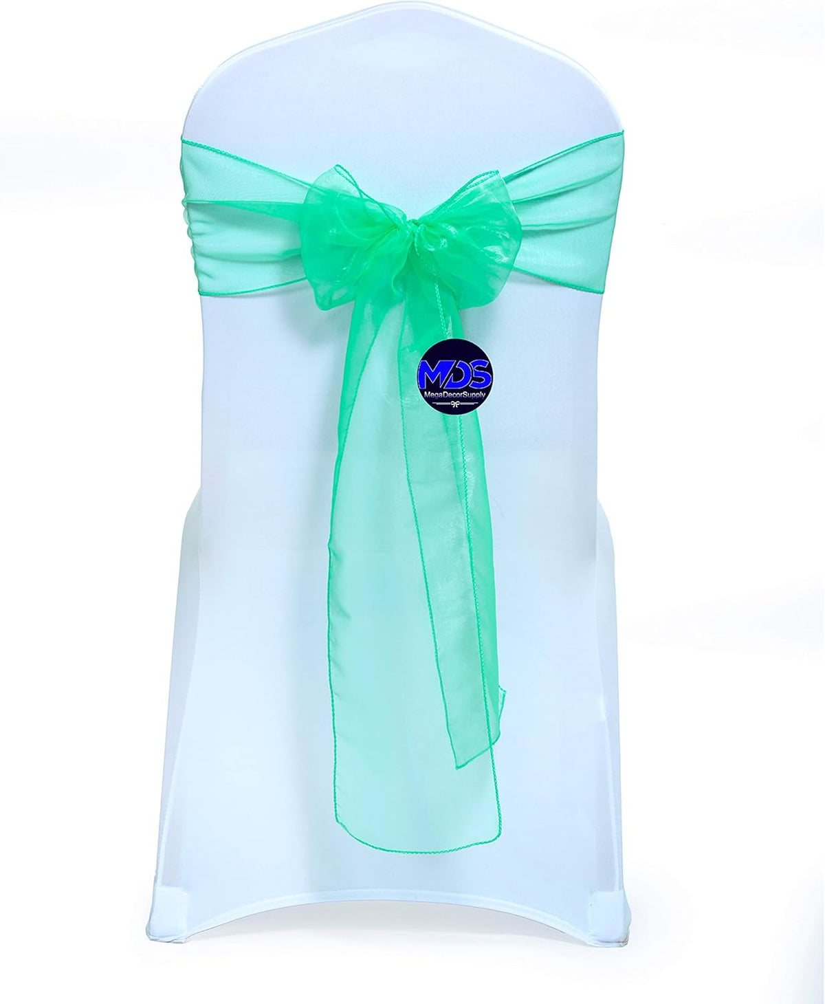 MDS Pack of 150 PCS Organza Chair Sashes Wider Dining Chair Bows Ribbon Tie Back for Wedding Party