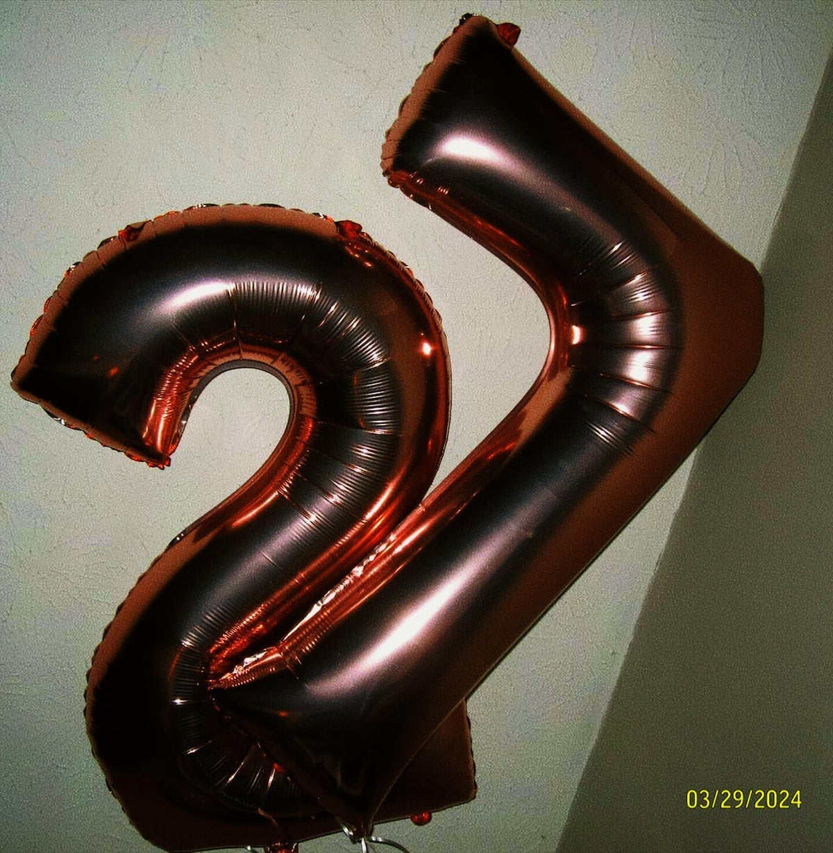 Digital Number 7 Dark Brown Birthday Balloon 40 Inch, Foil Balloons for 7 17 27 70 77 Party