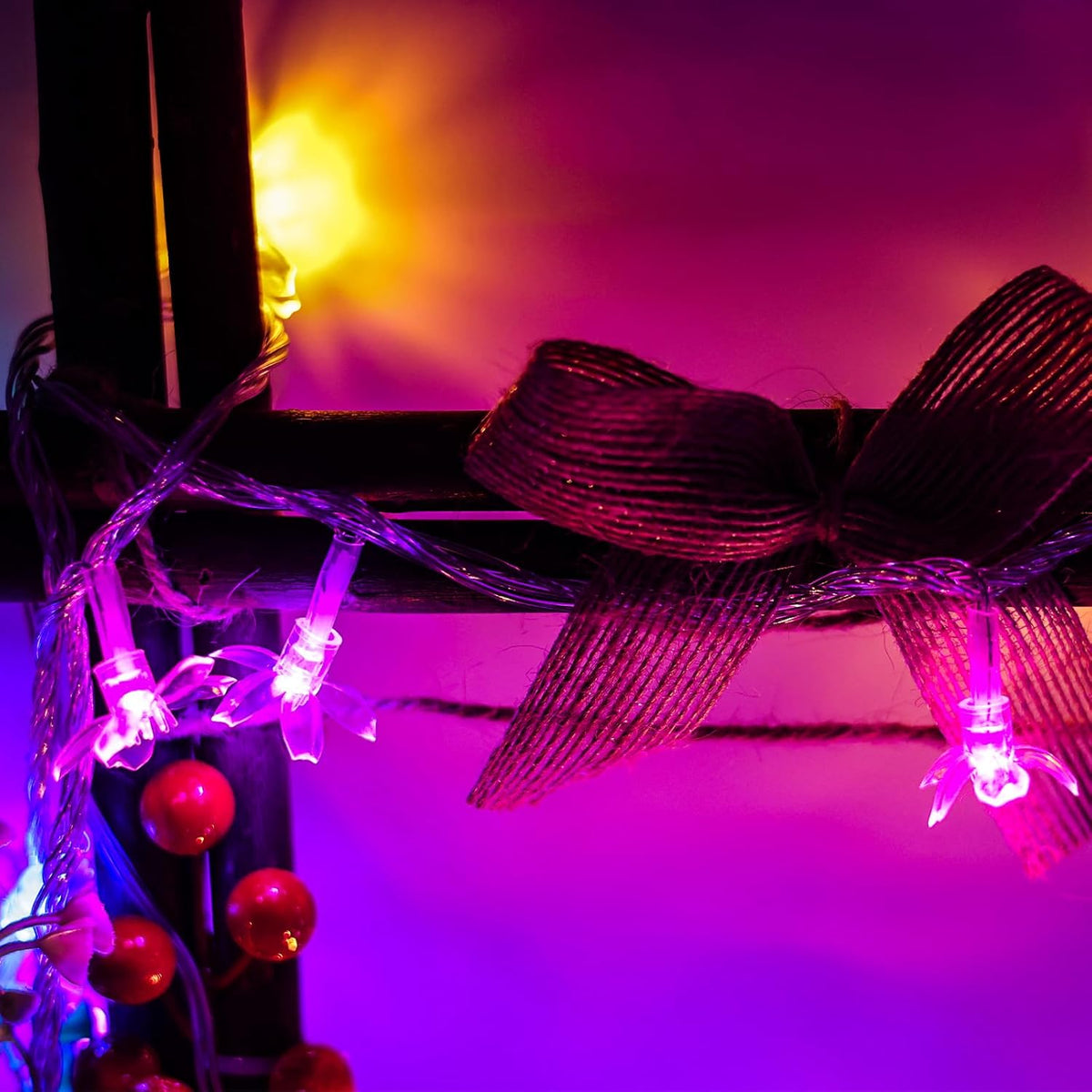 Decorative Flower String Lights, 33ft 100 LED Clear Wire Plug in Fairy Lavender Cherry Blossom