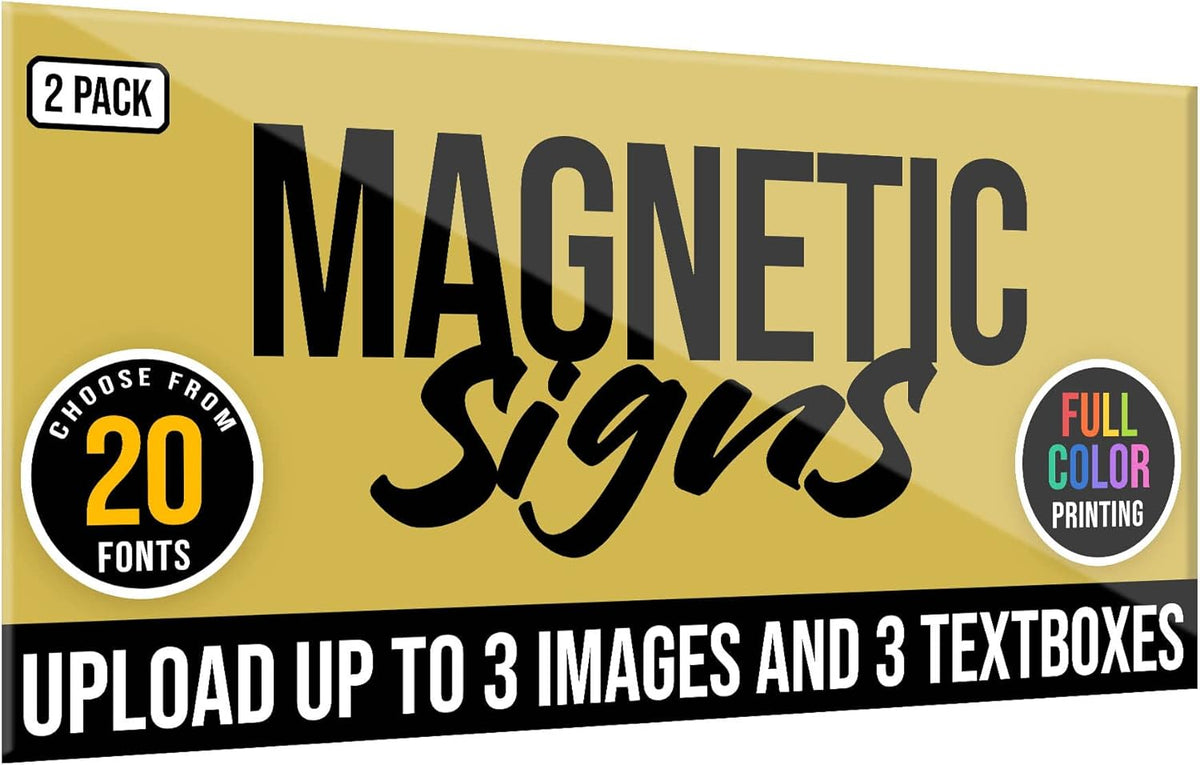 2-Pack,12"x24" Custom Magnet Signs in Full Color for Business and Advertising, 30 mil Customized