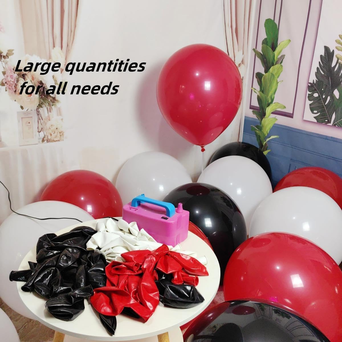 90 Pack 18 inch Red Black White Balloons 30 of each of the 3 colors Red White Black Latex Party big