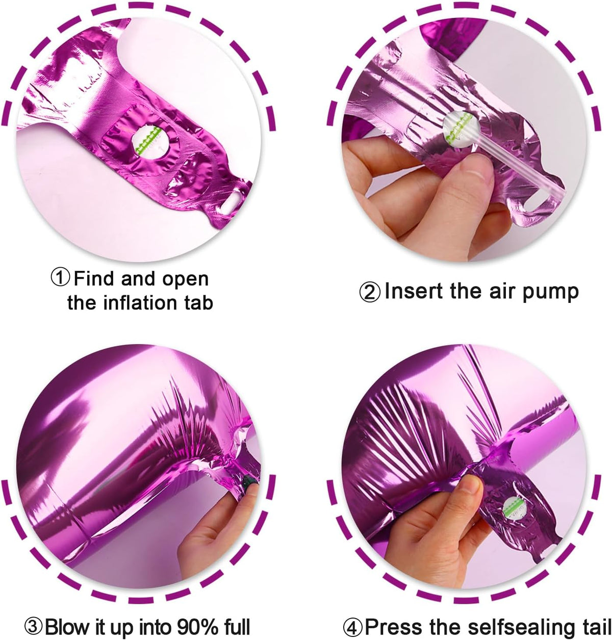 Rosy Purple 40 Inch Big Number Balloon Birthday Decoration, Number 2 Helium Balloon 12 20 22 23 24