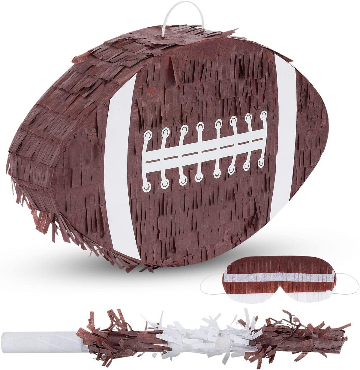 Football Pinata Bundle with a Blindfold and a Bat (16 x 10 x 4 Inches), Football Pinata for Boys