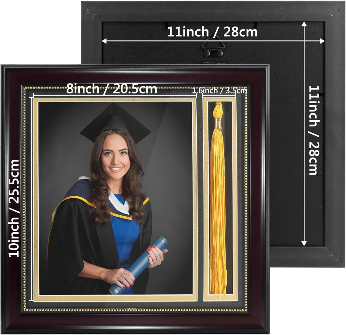GraduationMall Graduation Photo Shadow Box Frame with Tassel Holder for 8x10 Pictures,Real