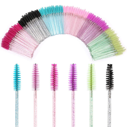 Elisel 300 PCS Disposable Mascara Brushes Crystal Eyelash Brushes Mascara Wands Applicator Eyelash