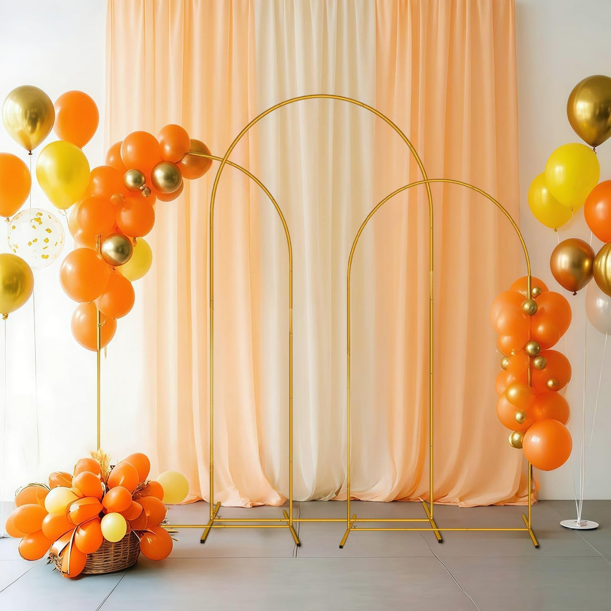 Metal Arch Backdrop Stand Set of 2 (7.2FT/6FT), Easy Assemble Balloon Arch Stand Kit, Decorative