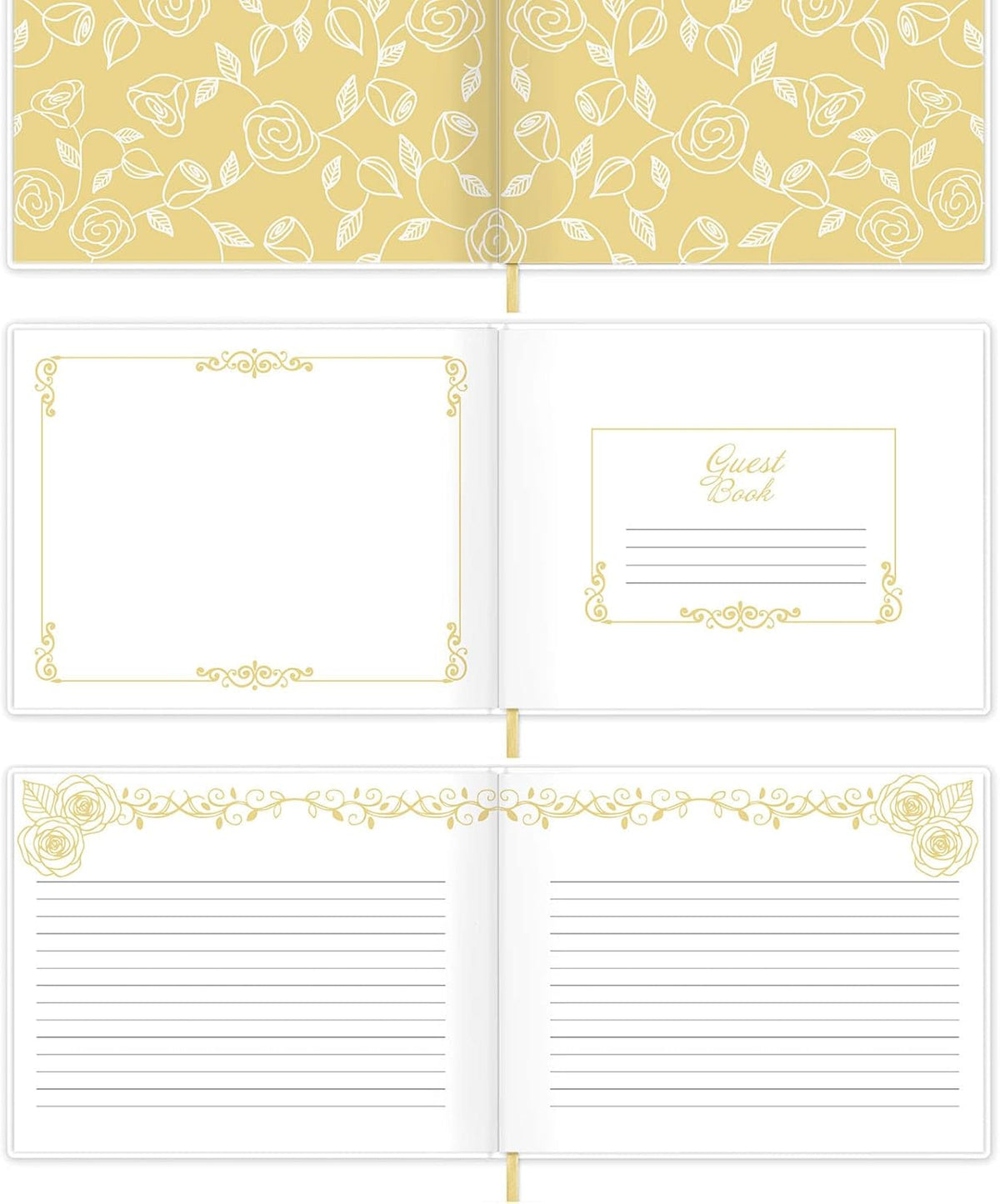 Vienrose Wedding Guest Book Registry Sign-in Book with 123 Blank Lined Pages Gilded Edges Hardcover
