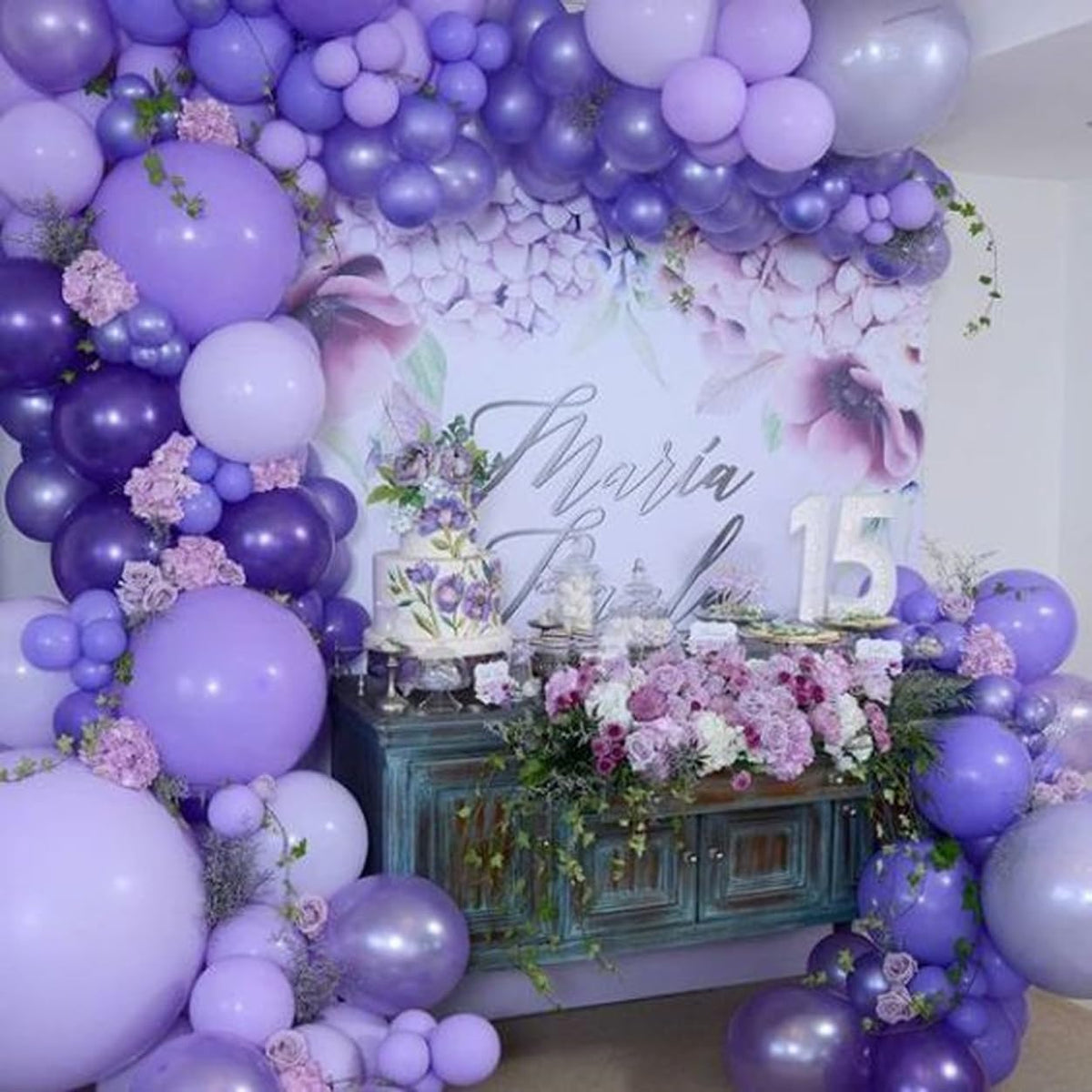 Biapian Purple Party Balloons Set, 12inch Lavender Balloon Pastel Purple-Lilac Ballons Metallic