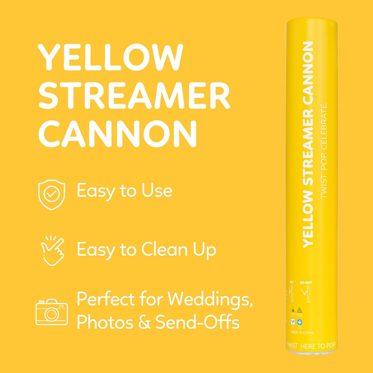 6 Pack Streamer Cannon Confetti Poppers | Biodegradable Rainbow Pack | TUR Party Supplies |