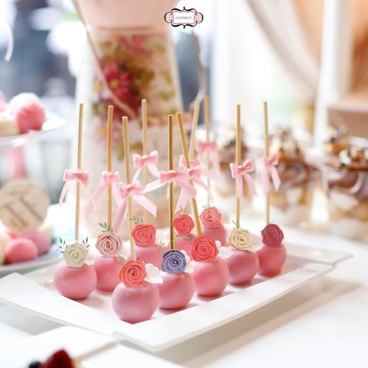 Confect Edible Rose Toppers – Pack of 12 Edible Roses for Cake, Cupcake & Doughnut Decorating