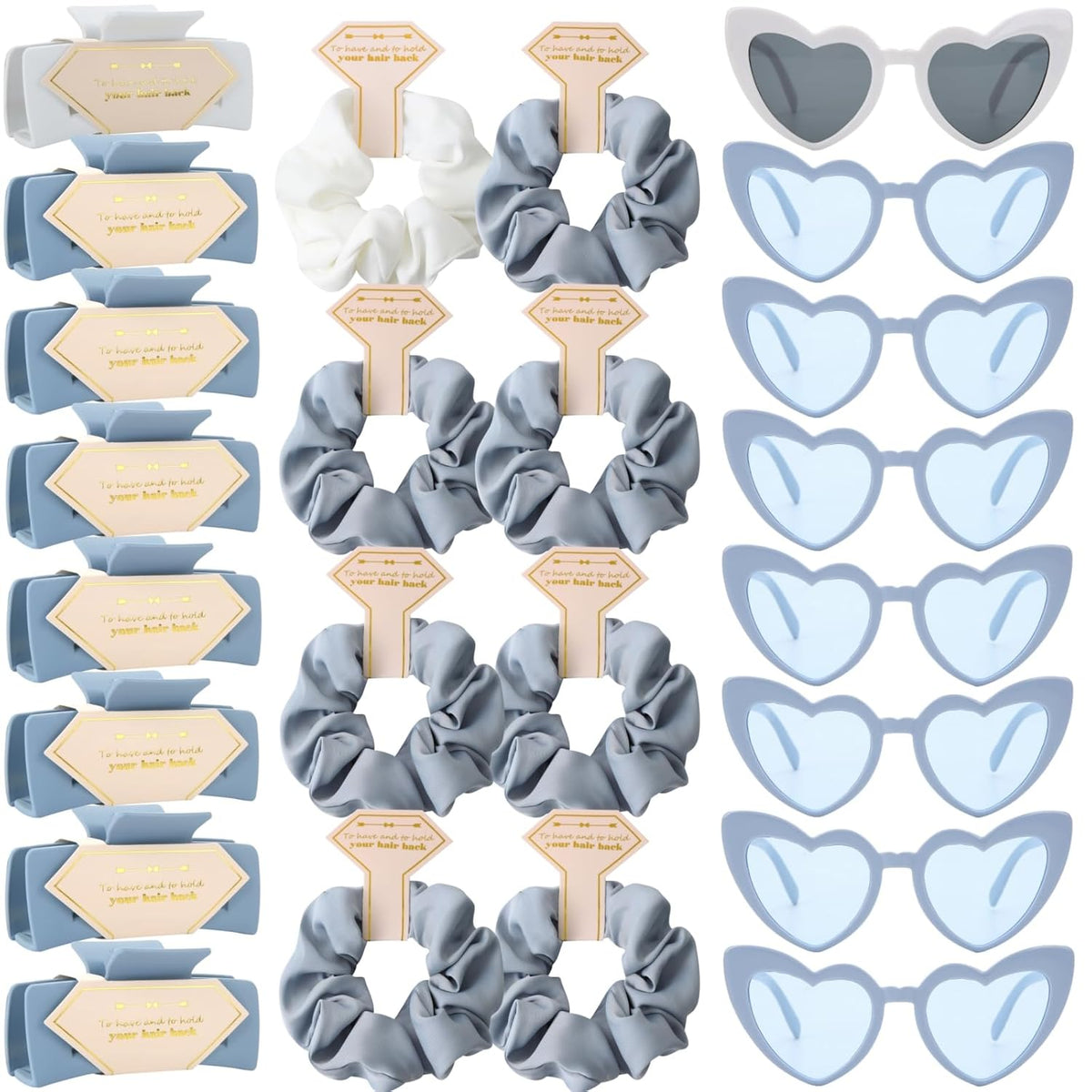 Bridesmaid Scrunchies Proposal Gifts Bachelorette Hair Claws Clips Girls heart sunglasses for