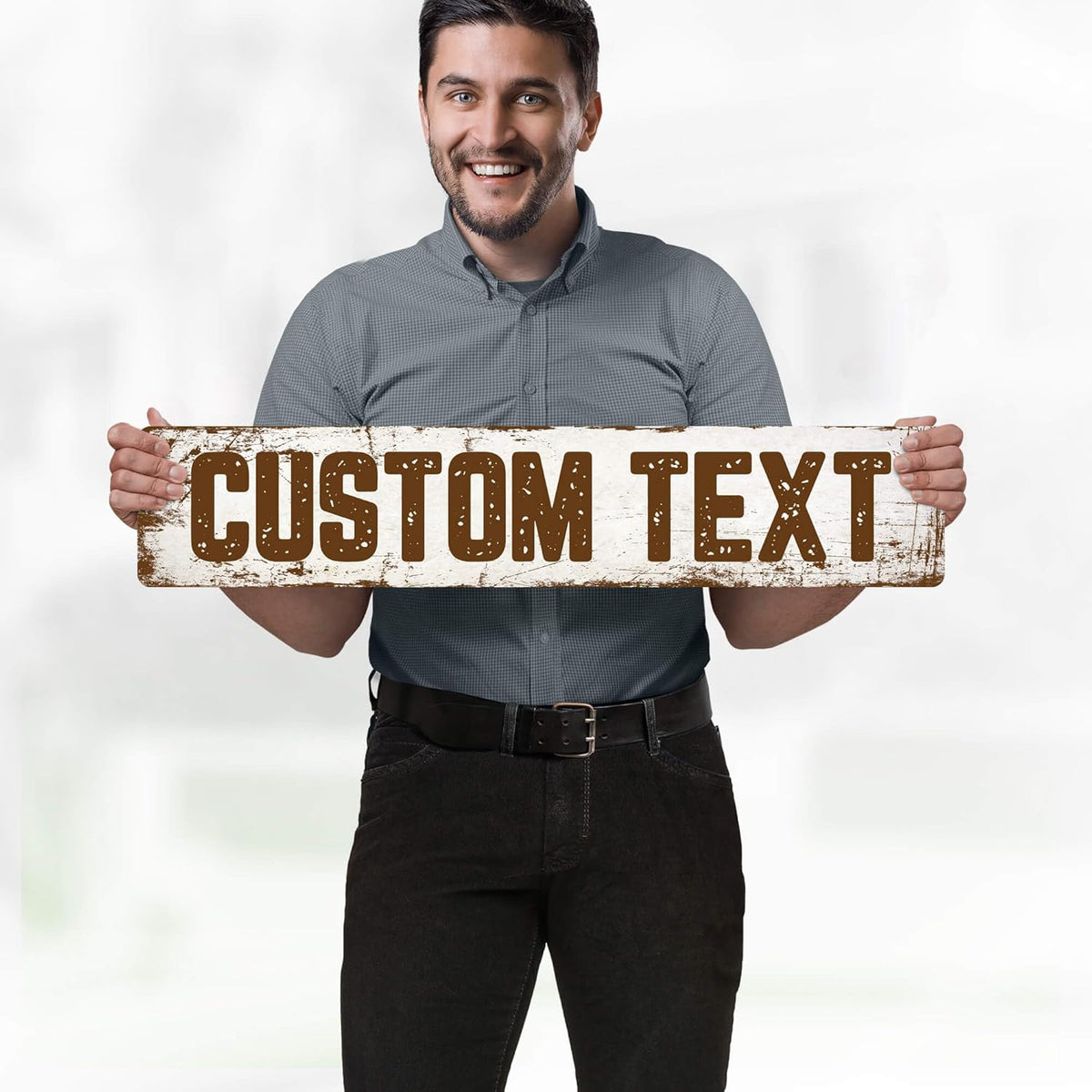 Custom Sign, Custom Street Sign, 11 Font Colors, 13 Font Styles, 4 Hole Options, 22 Sizes, 6x30