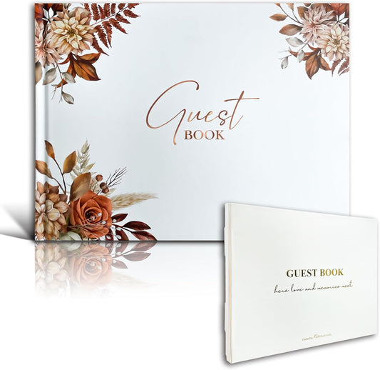 Mr&MrsGifts Elegant Wedding Guest Book Wedding Reception Hard Cover Guest Sign in Book for Wedding