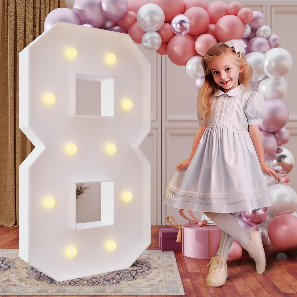 imprsv 4FT Marquee Numbers,DIY Light Up Numbers for 8th 18th Birthday Decorations, Party Party