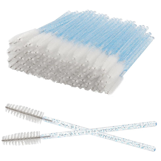 300PCS Disposable Mascara Wands Spoolie Brush Crystal Eyebrow Brushes Eyelash Extension Applicator