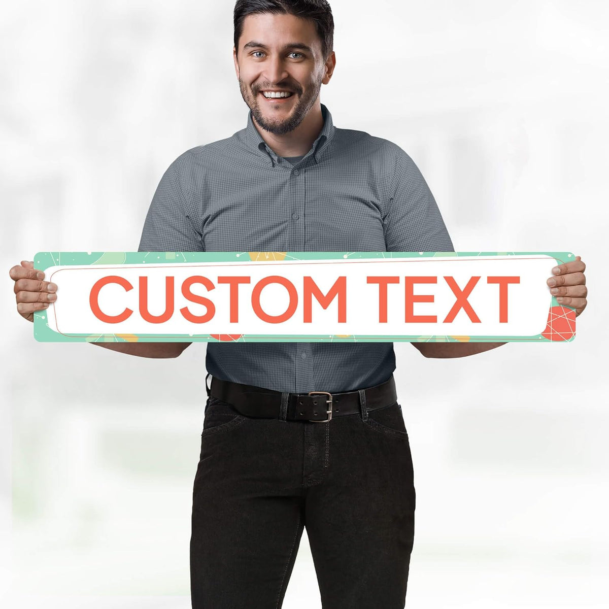 Custom Sign, Custom Street Sign, 11 Font Colors, 13 Font Styles, 4 Hole Options, 22 Sizes, 6x36