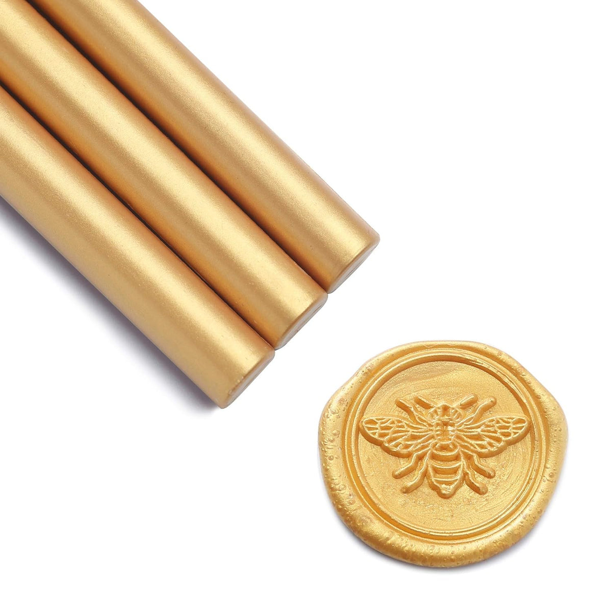 UNIQOOO Mailable Glue Gun Sealing Wax Sticks for Wax Seal Stamp - Metallic Gold, Great for Cards