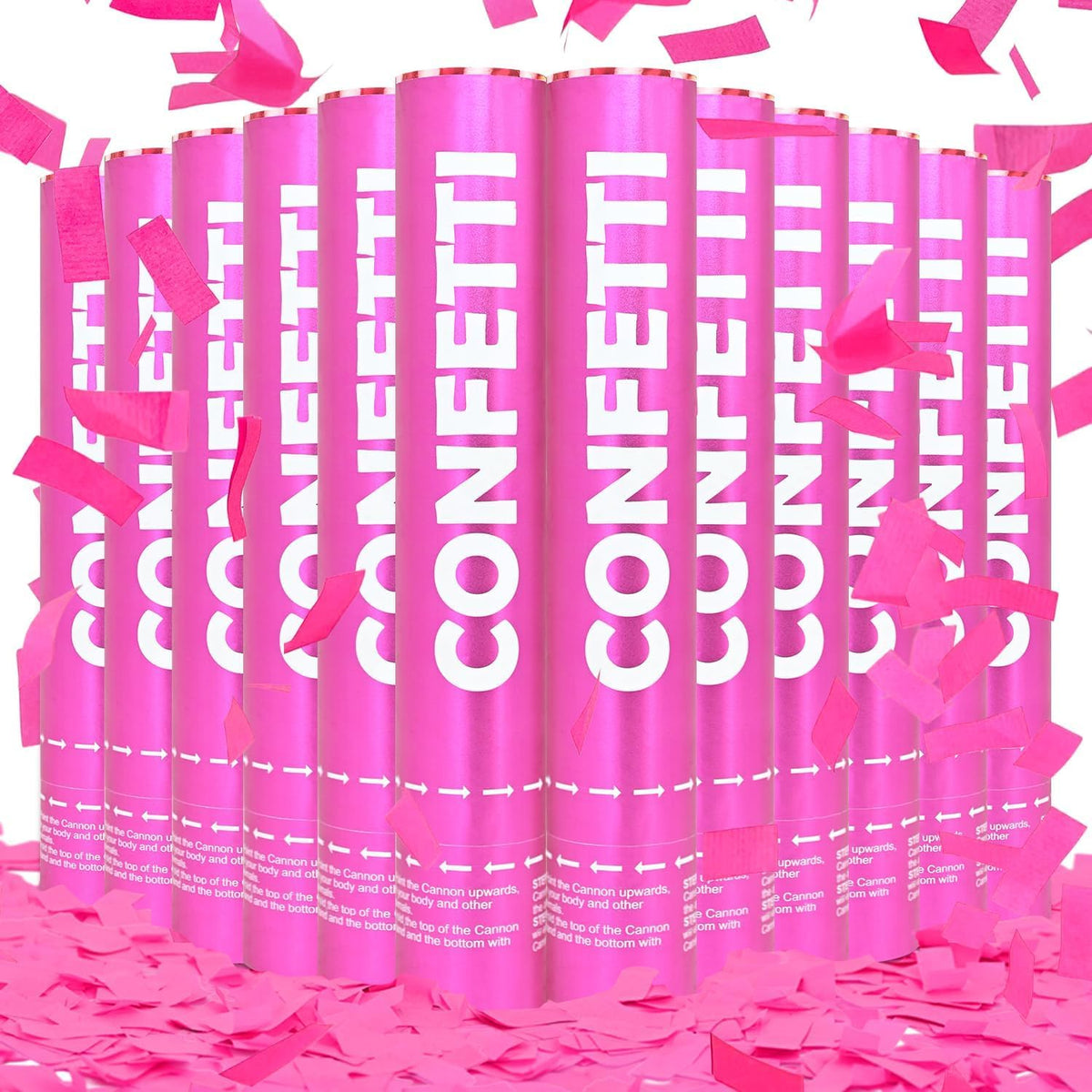 Confetti Cannon Pink Biodegradable Confetti Poppers 12Pack Party Poppers Confetti Shooters Pink
