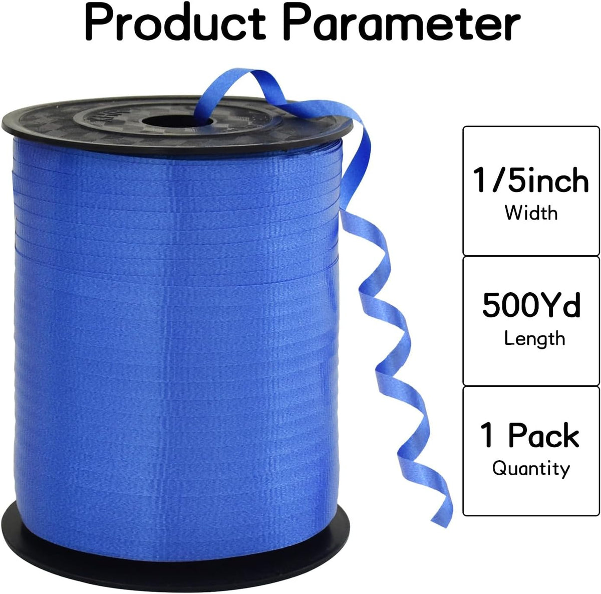BEISHIDA 500 Yards Matte Dark Blue Ribbon Curling Crimped Ribbon Balloon String Ribbons for Gift