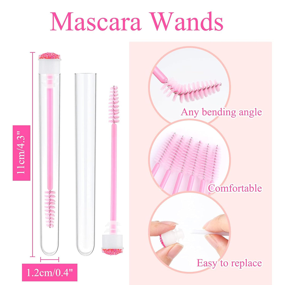 20pcs Eyelash brush Lash Wand Makeup tool Eyelash Extension supplies Cleaning brush Diamond Mascara