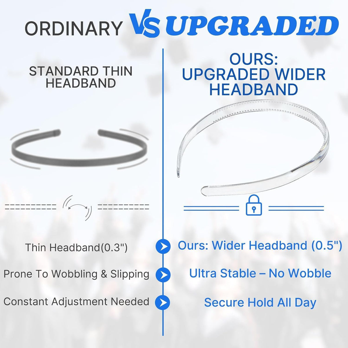 GIURKUU Clear Graduation Cap Headband for Graduation Day