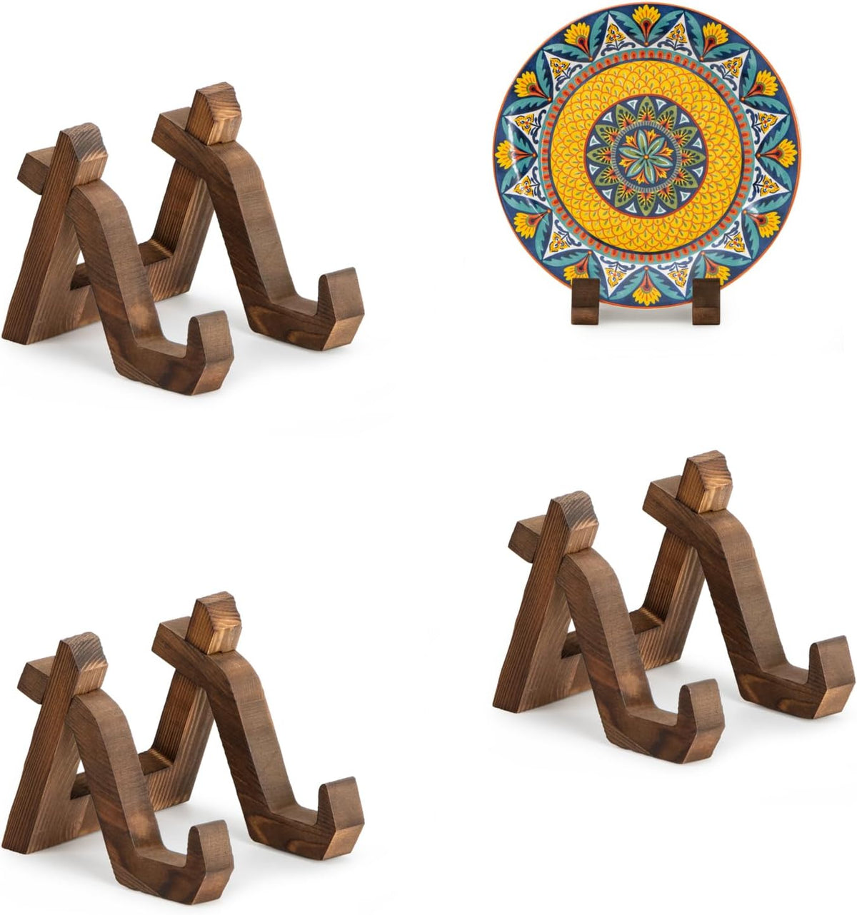 Plate Display Stand, 3 Pack 4 Inch Plate Holder for Displaying, Decorative Picture Frame Dish Photo