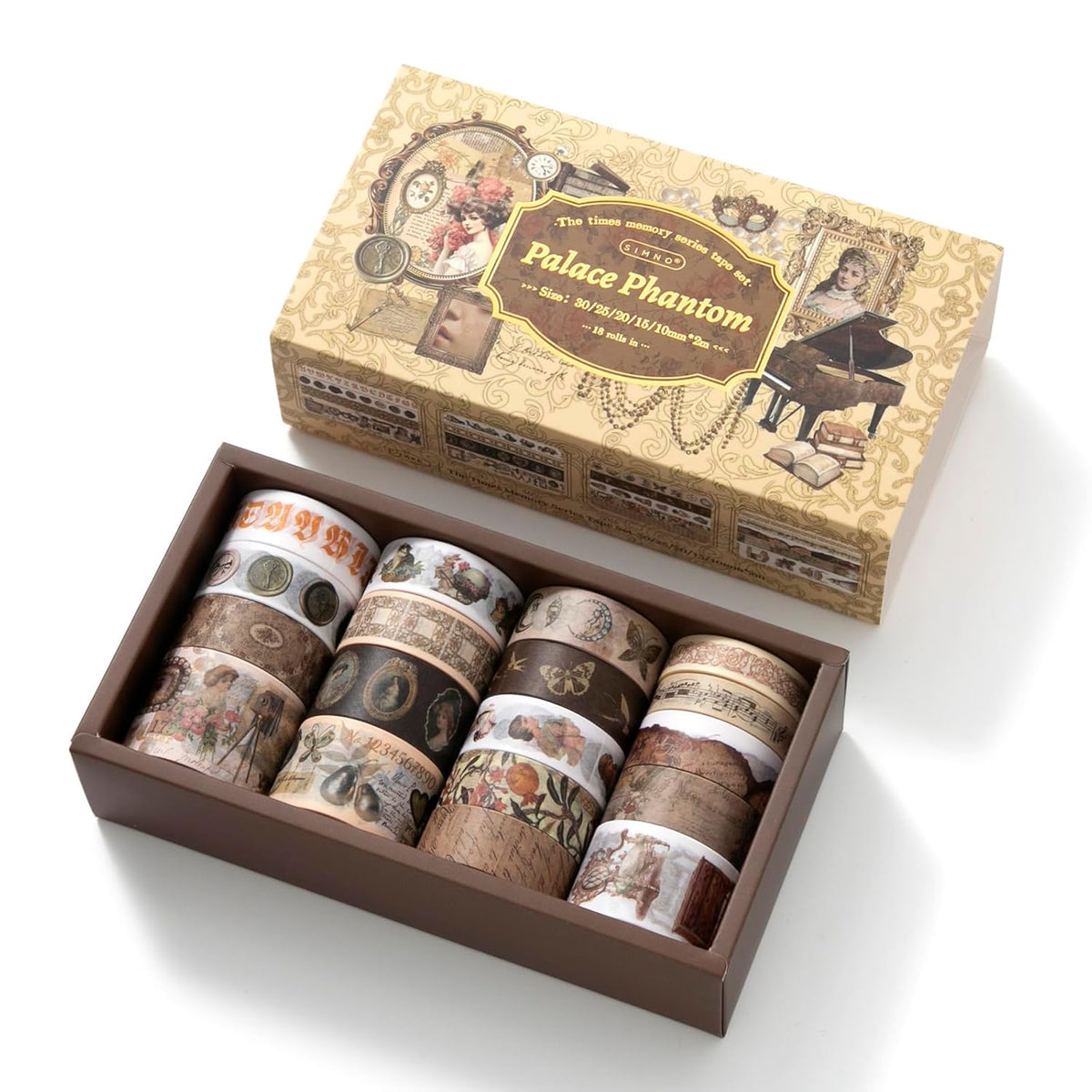 18 Rolls Vintage Victorian Washi Tape Set Journal Tape for Crafts and Journaling DIY Scrapbooking
