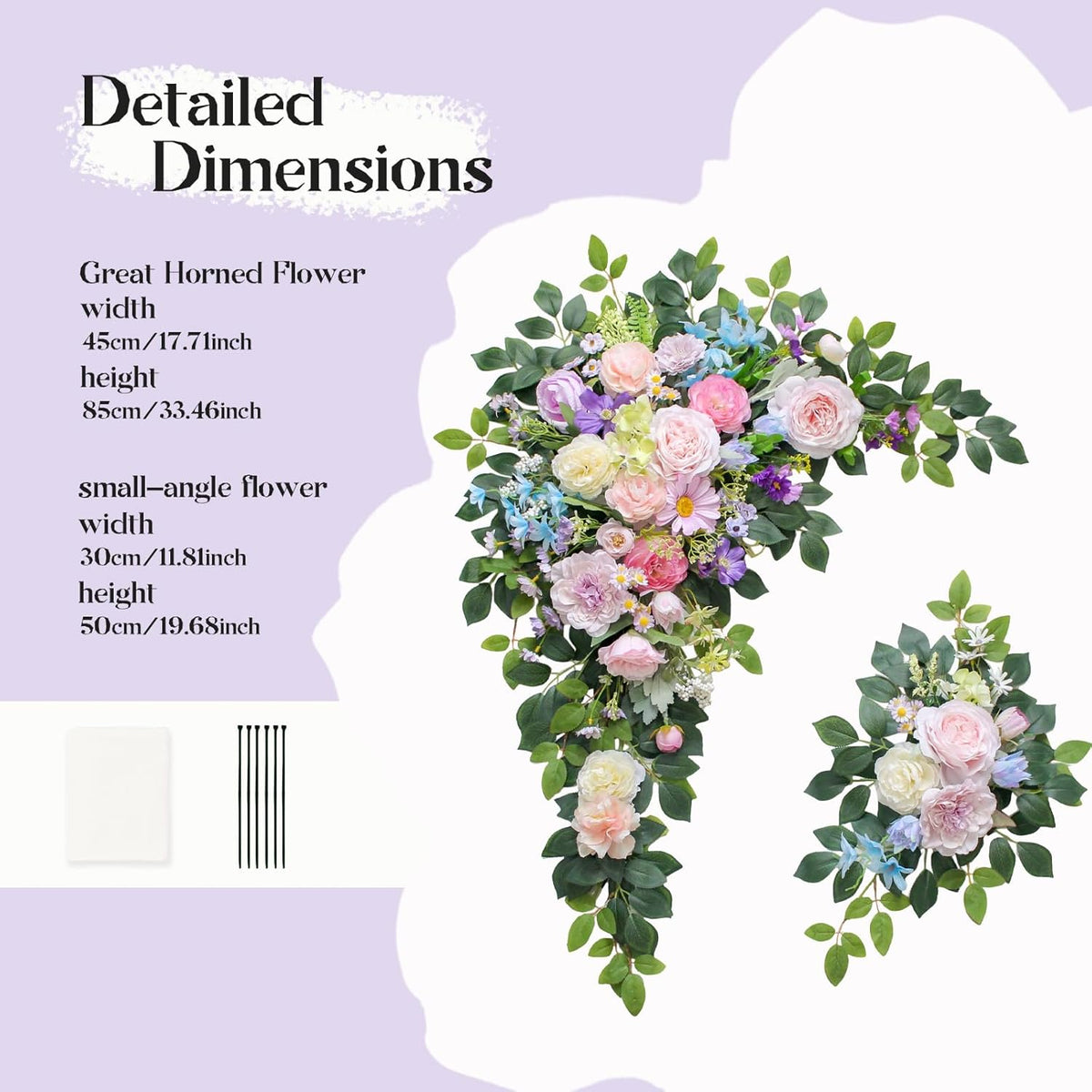 Wedding Arch Flowers Kit,Artificial Flower Arch Decor (Set of 3),2pcs Artificial Flower Arrangement