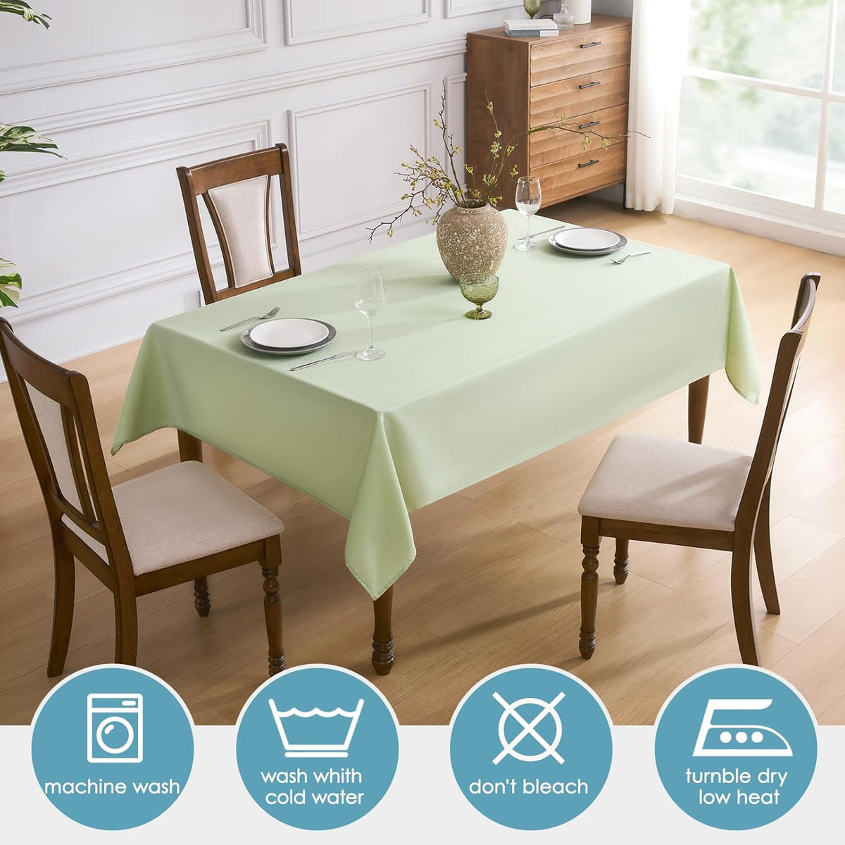VidaFete Tablecloth 60*120inch Rectangle Table Cloth Polyester, Stain Wrinkle Resistant Polyester