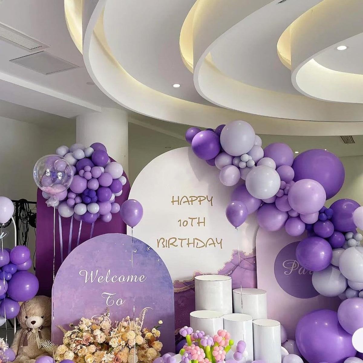 412pcs Purple Balloons 18 12 10 5 Inch Purple Balloon Garland Arch Kit Different Sizes Matte Latex