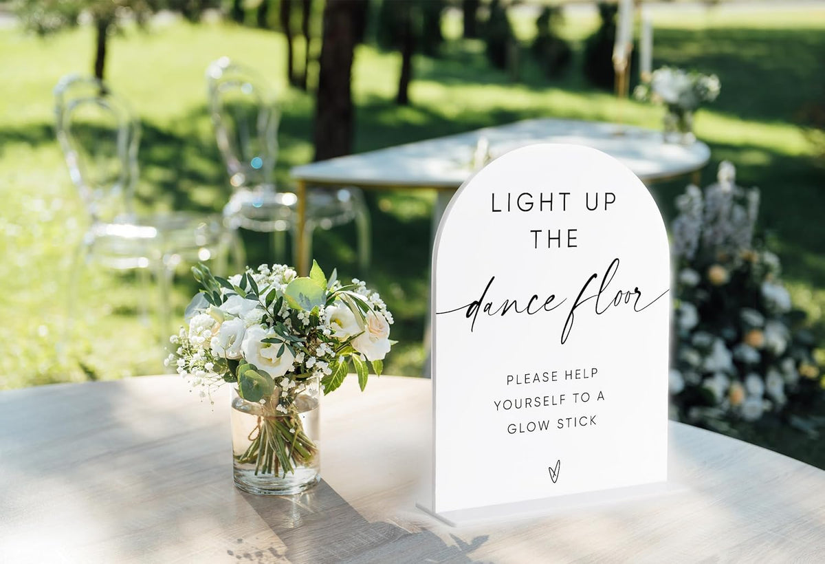 Let Love Glow Sign Wedding, White Arch Acrylic Sign, Wedding Dance Floor Props, Bridal Shower