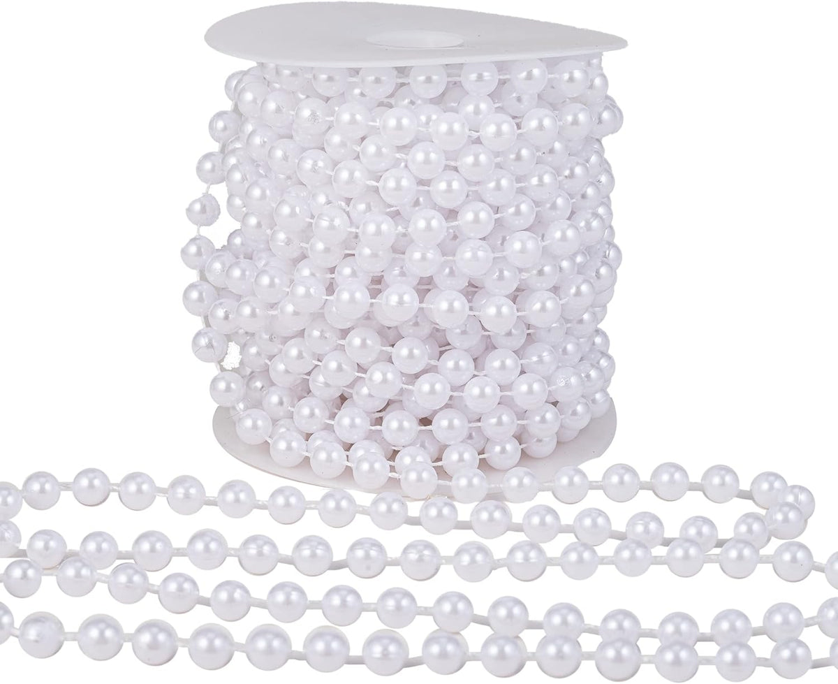 8mm Crafts Faux Pearl Beads Garland Pearl Bead Roll Strand of Pearls to Decorate Floral