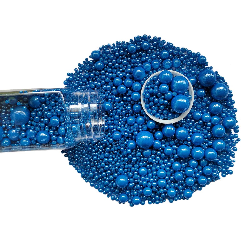 Edible Royal Blue Sugar Pearls Candy Sprinkles 120G/ 4.23Ounce Baking Cake Sprinkles Cupcake and