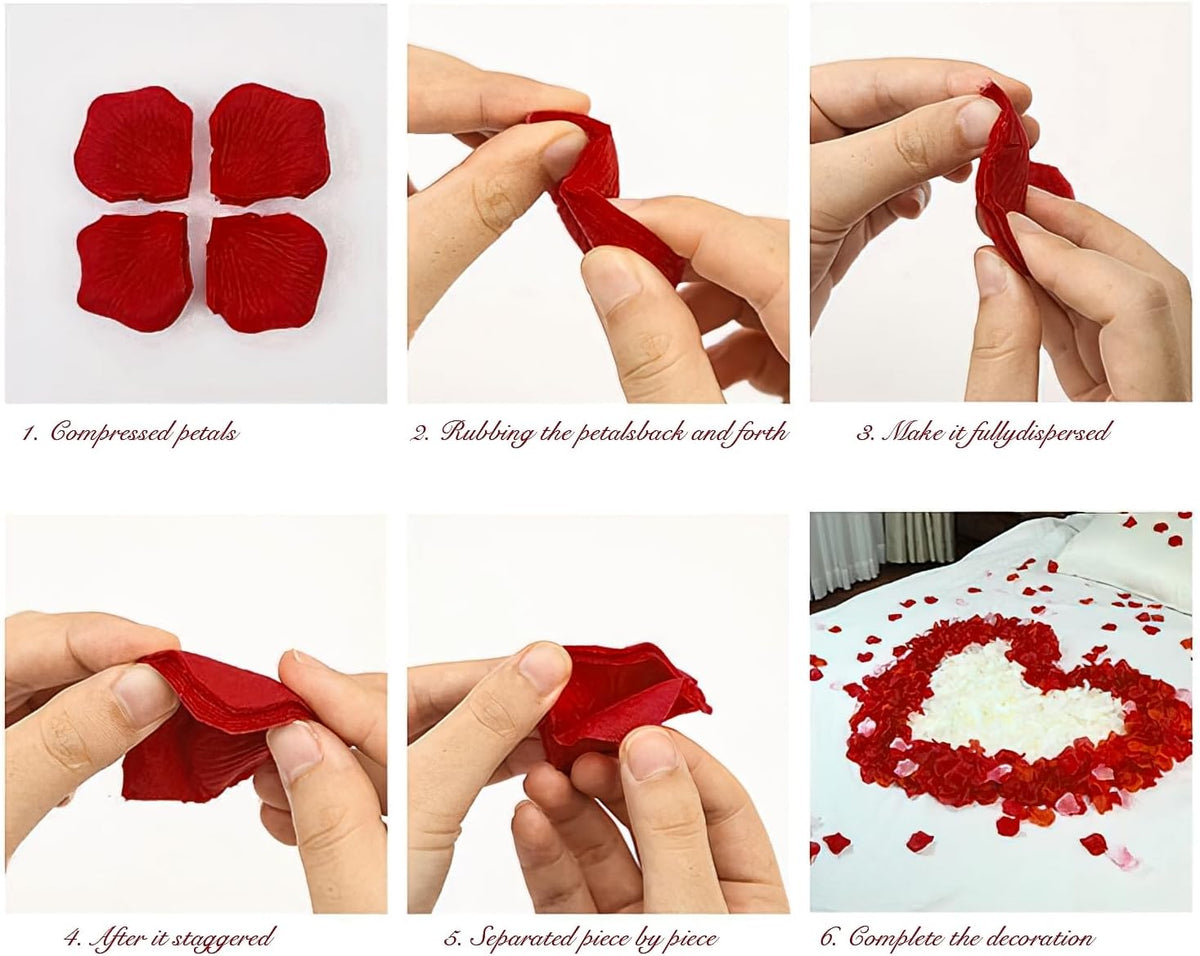 2000 Pcs Rose Petals, Artificial Flower Petals Fake Rose Petals for Romantic Night,Wedding,Proposal
