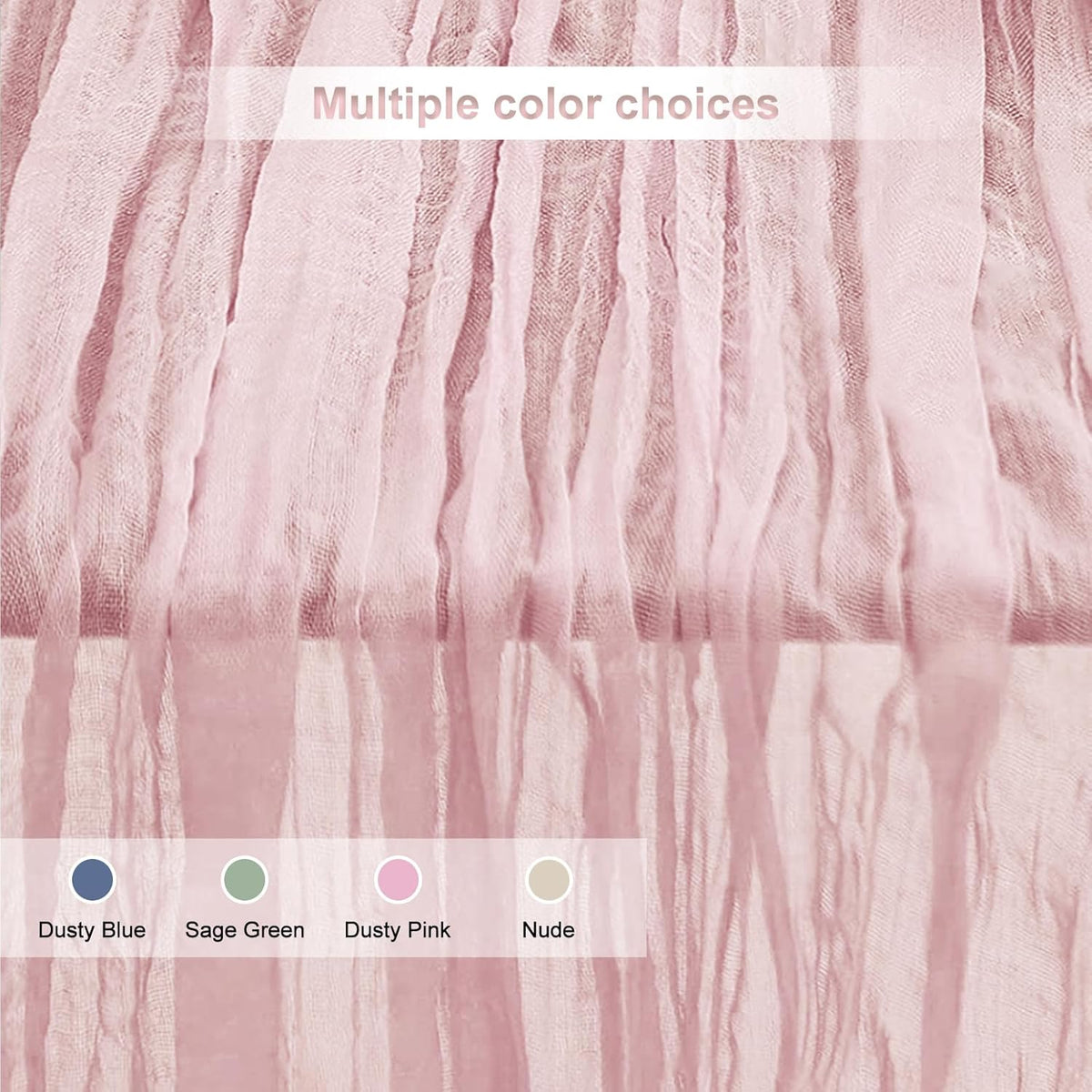 1 Pack Dusty Pink Cheesecloth Table Runner 35x120 Inch 10Ft Rustic Gauze Cheese Cloth Table Runner