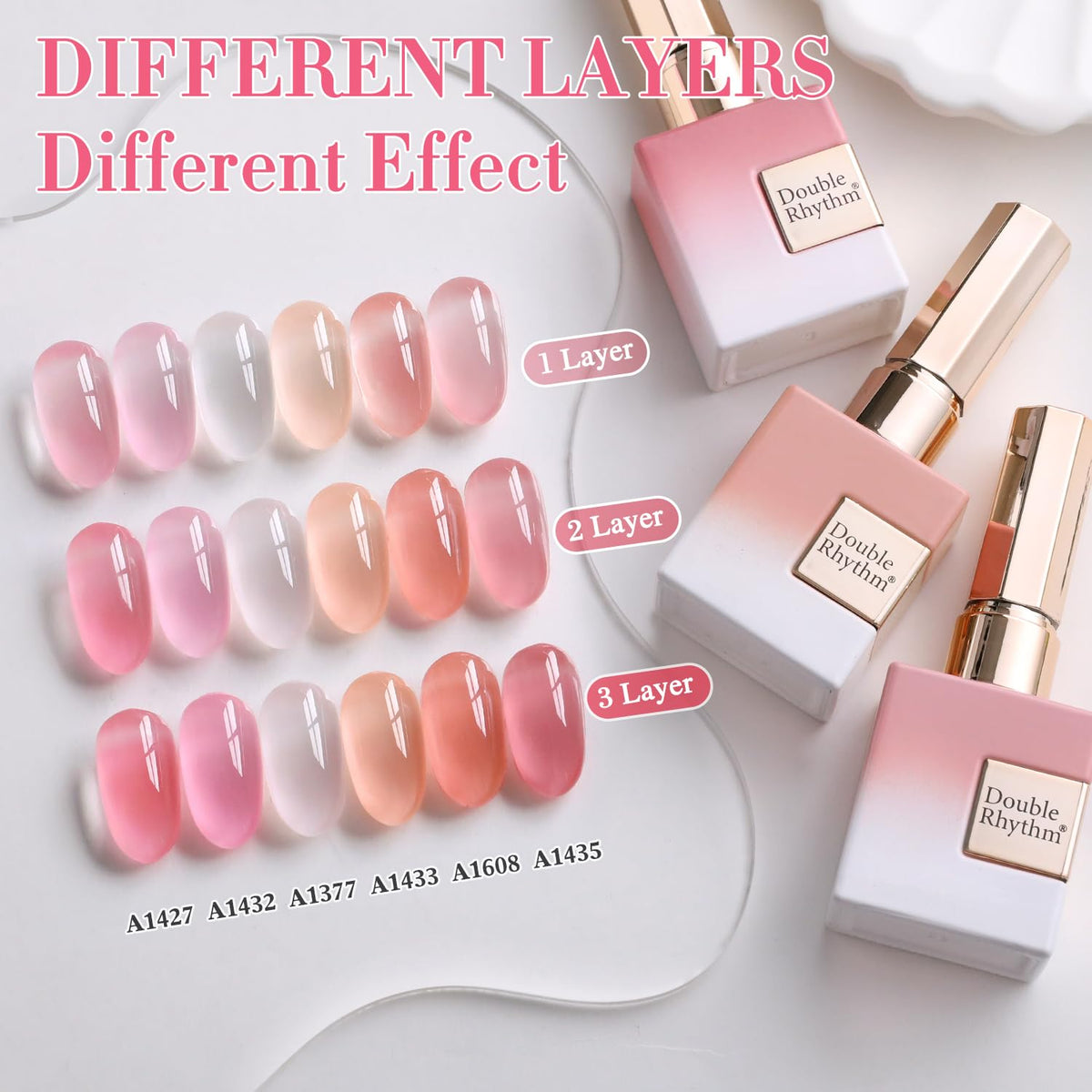 Double Rhythm 6 Pcs 15 ML Gel Polish Set Same Color Same Bottle Soak Off Gel Polish Kit Nail Art