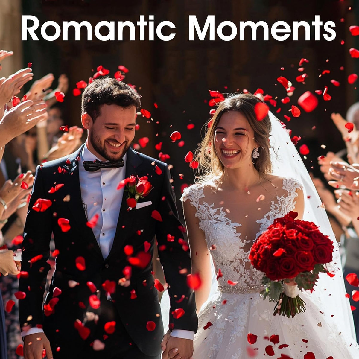 340 PCS Real Red Rose Petals, 3.17oz Dried Flower Confetti Petals for Wedding Flower Girl to Throw