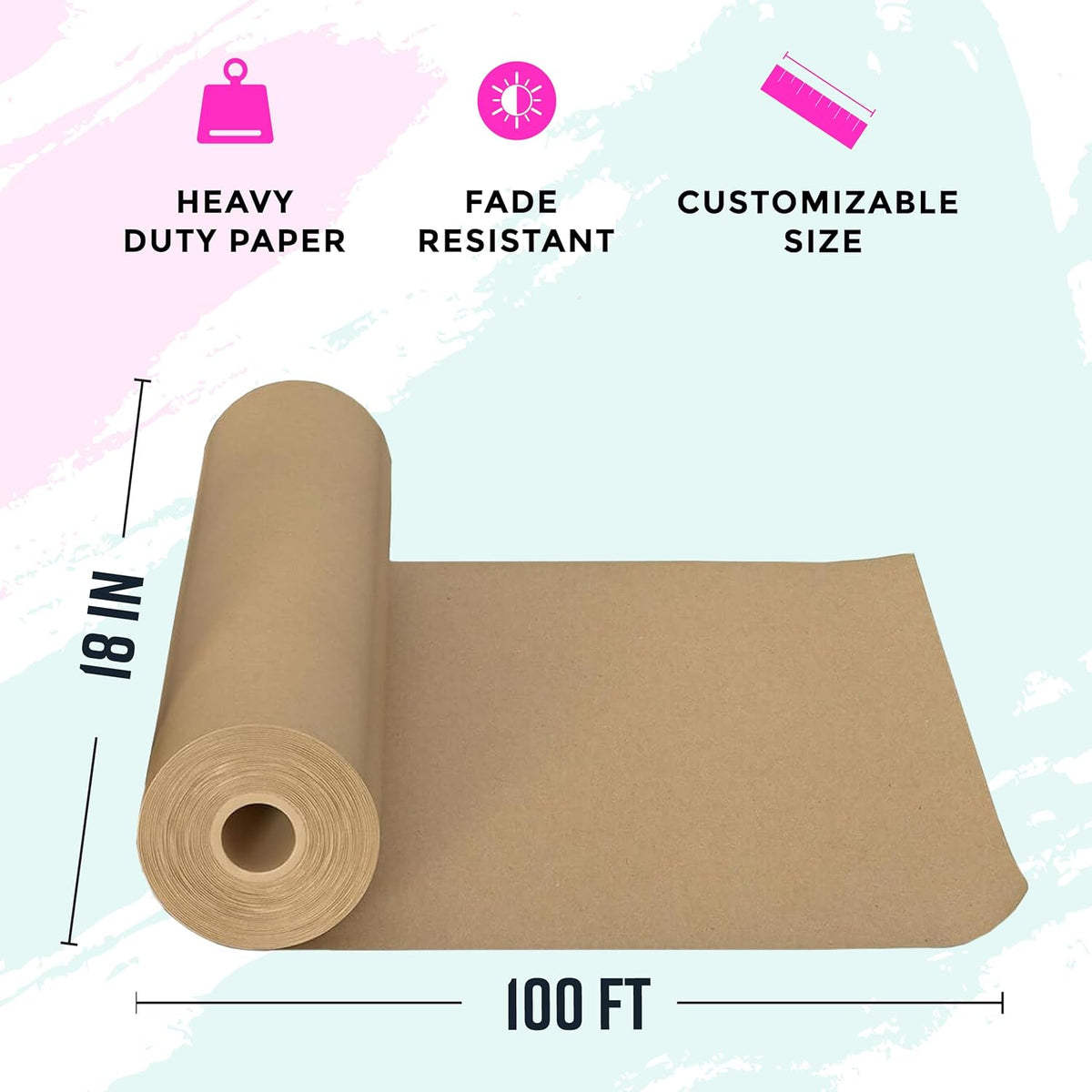 Bryco Goods 18" x 1200" Brown Kraft Packing Paper - USA Made - Versatile for Different Arts and