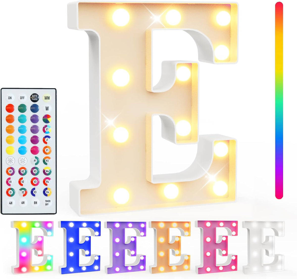 Pooqla Colorful Light Up Letters with Remote, Upgraded 35 Colors LED Marquee Letters, RGB Lighted