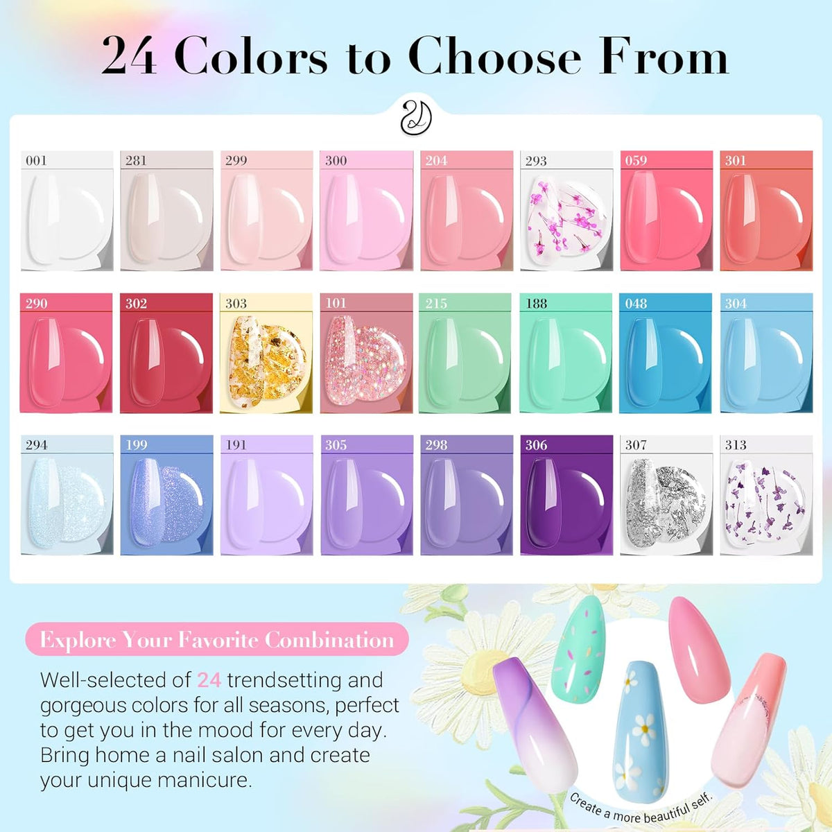 AZUREBEAUTY Dip Powder Nail Kit with Electric Nail Drill 24 Colors Spring Summer Macarons Purple
