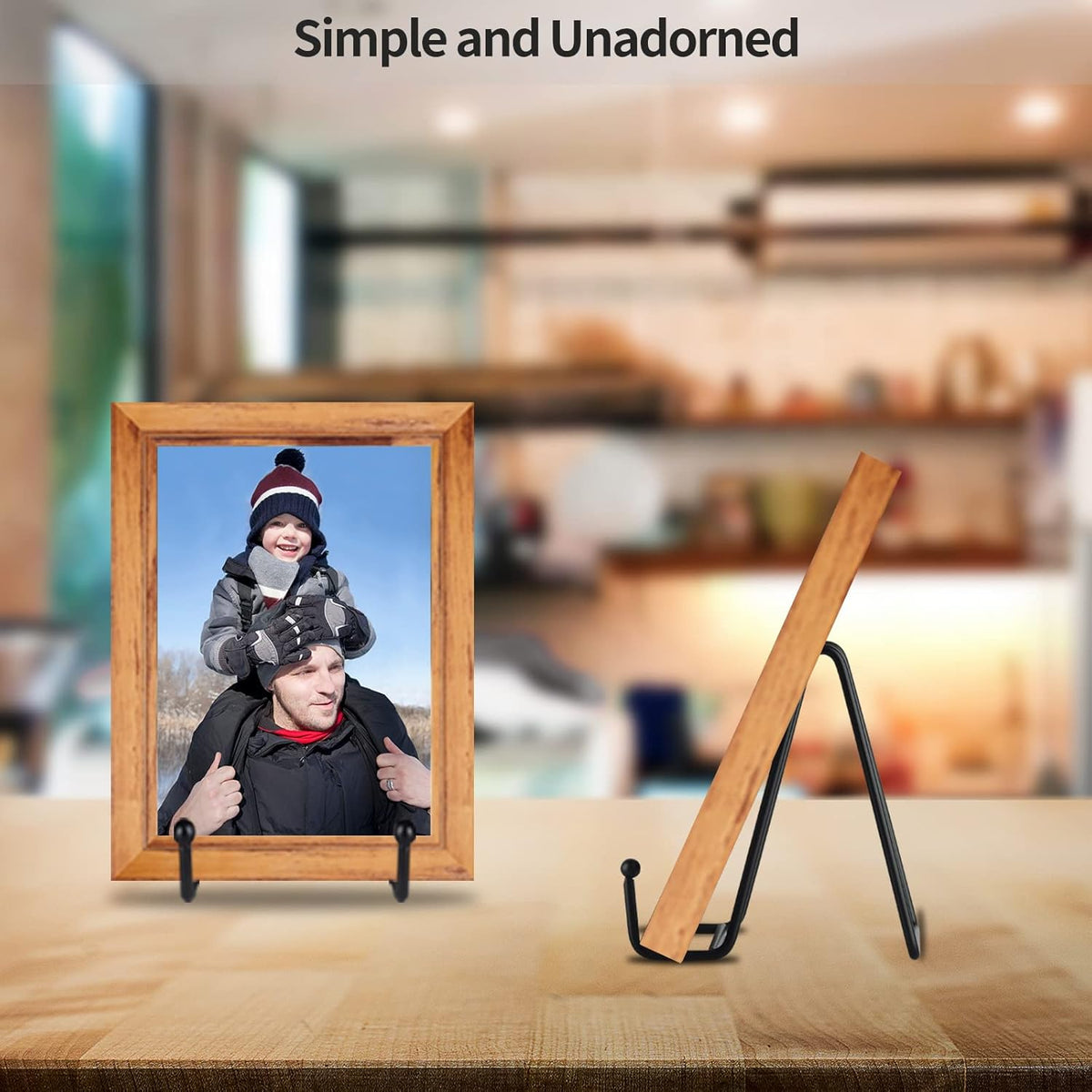 IBosins 5 Pack 4 Inch Plate Holder Display Stands, Metal Black Frame Stand for Picture, Book, Photo