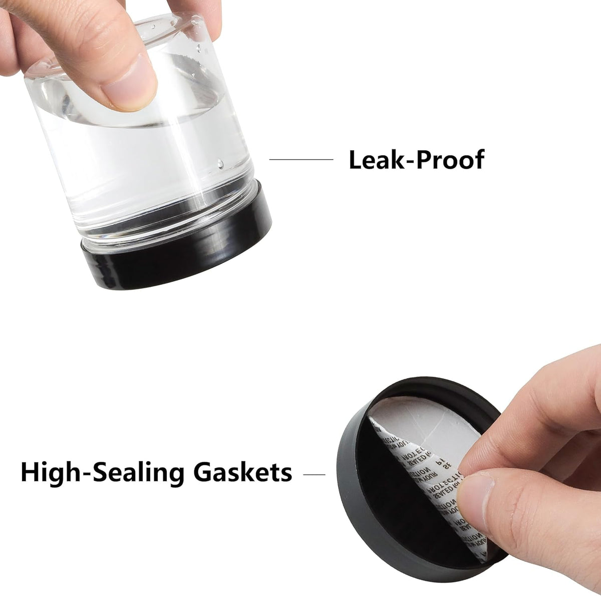 84PCS 4oz/125ml Plastic Jars with Screw On Black Lids Seal Stickers Bottle Lid,Clear Container for